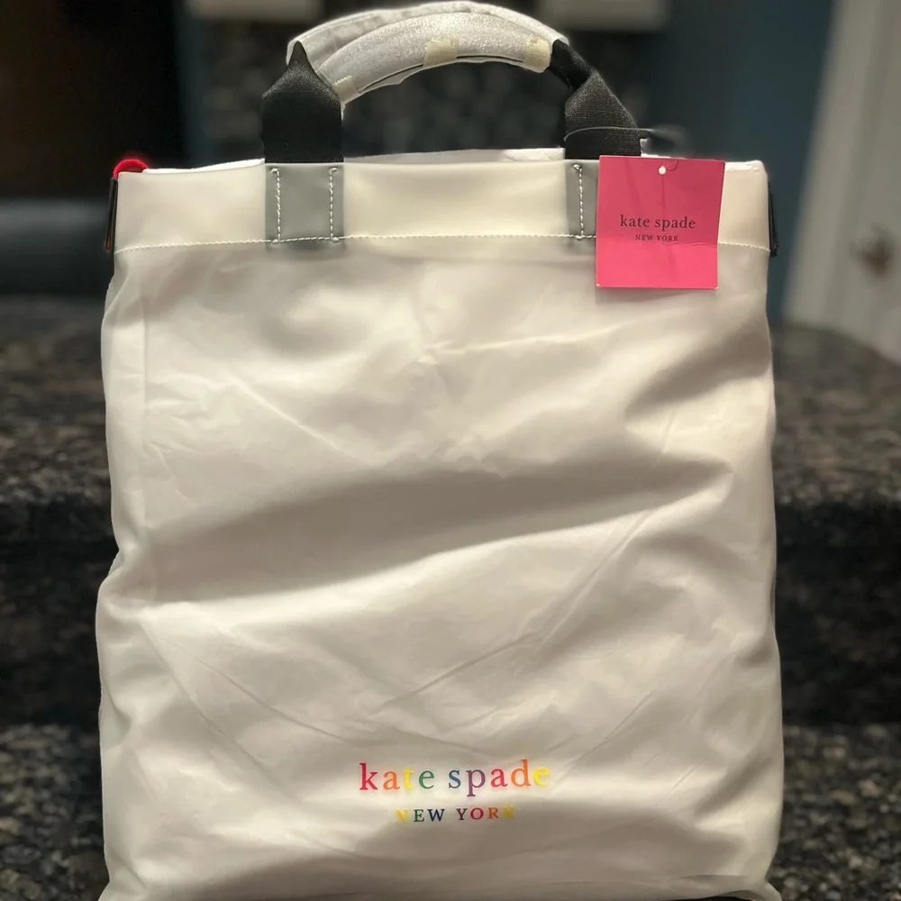 Kate Spade NWT Rainbow Clear Plastic Tote